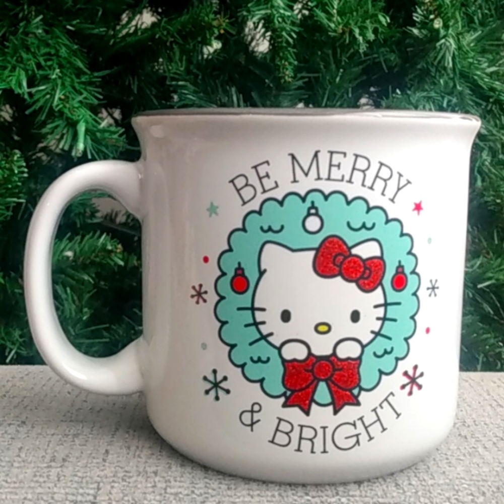 Hello Kitty Be Merry & Bright 20oz Ceramic Double-sided Mug Cats Pets